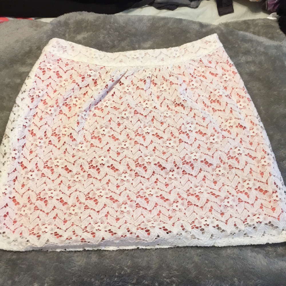 White lace skirt